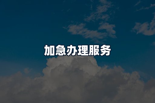 加急办理服务